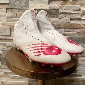 New Balance Men’s 10 Burn X MR2 Lacrosse Cleats | White/Red, No Laces, NWOT